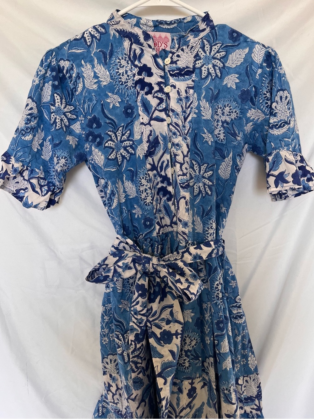Indian Block Print Button-Front Mini Dress by Mod’s Mahal - Picture 10 of 11